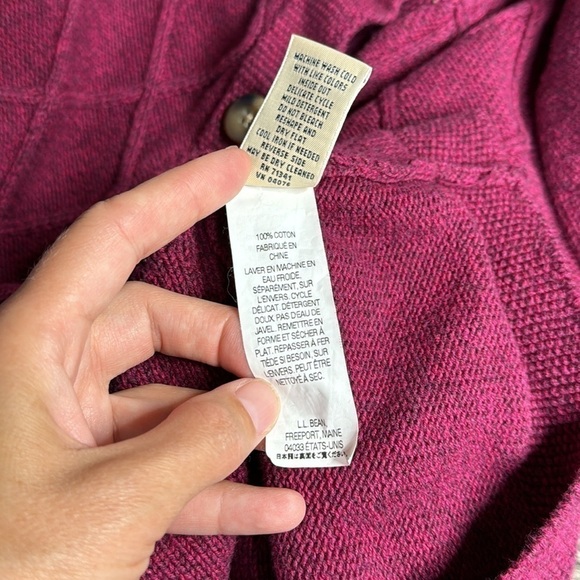 L.L. Bean Cable Knit Fisherman Button Up Cardigan Sweater Large - Picture 9 of 9